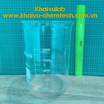 Cốc thủy tinh có mỏ 3 Lít (3000ml) chia vạch thí nghiệm chịu nhiệt