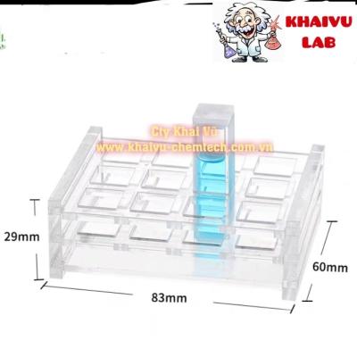 Giá khay nhựa mica 12 lỗ đựng cuvet cuvette 10mm