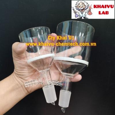 Phễu lọc xốp G3 Buchner THỦY TINH 100ml, 250ml cổ nhám 24/29 có nhánh rút chân không