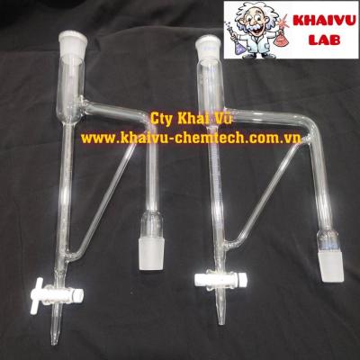 Thân tách tinh dầu nhẹ, hình tam giác (24/29, 29/32) khóa nhựa PTFE cao cấp thí nghiệm