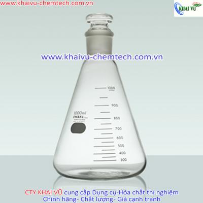 [HÃNG IWAKI - NHẬT] Bình tam giác chia vạch chịu nhiệt thủy tinh 100ml 250ml 500ml CÓ NÚT NHÁM