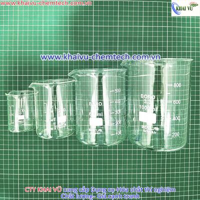 [Hãng Wertlab-Đức] Cốc thủy tinh chịu nhiệt có mỏ chia vạch 25ml 50ml 100ml 250ml 600ml 1000ml