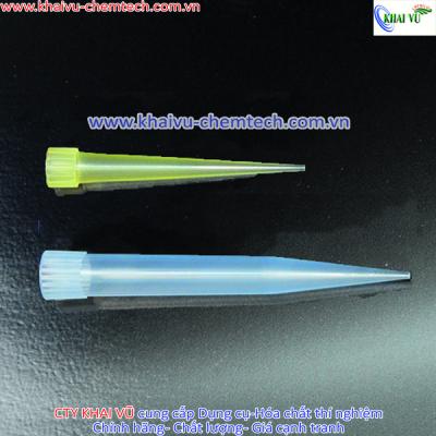 [Hãng APTACA - Ý] Gói 1000 cái đầu côn đầu tip cho Micropipet xanh 1000uL - vàng có khía 200uL