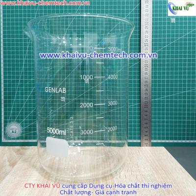 [SIÊU LỚN] Cốc thủy tinh có mỏ 5 Lít (5000ml) chia vạch thí nghiệm chịu nhiệt