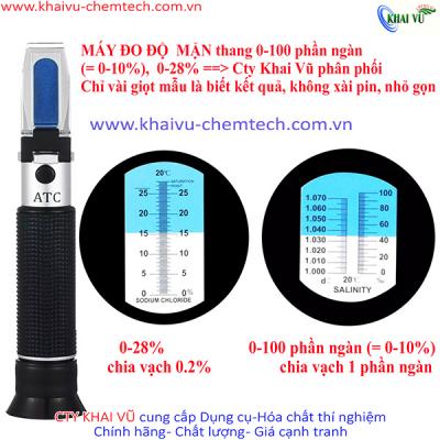 Khúc xạ kế máy đo ĐỘ MẶN thang 0-100 phần ngàn (0-10%), 0-28%