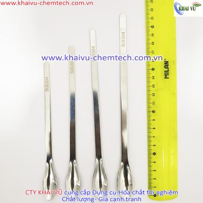 Muỗng lấy hóa chất Inox 304 không gỉ đầu TRÒN, đầu THON DẸT (1 cái)